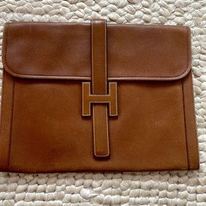 Authentic vintage Hermes box jige handbag from the 1976 Collection